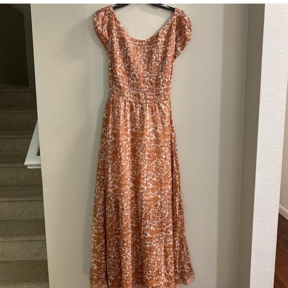 Free People Rust and Cream Floral Maxi Dress - Picture 5 of 7